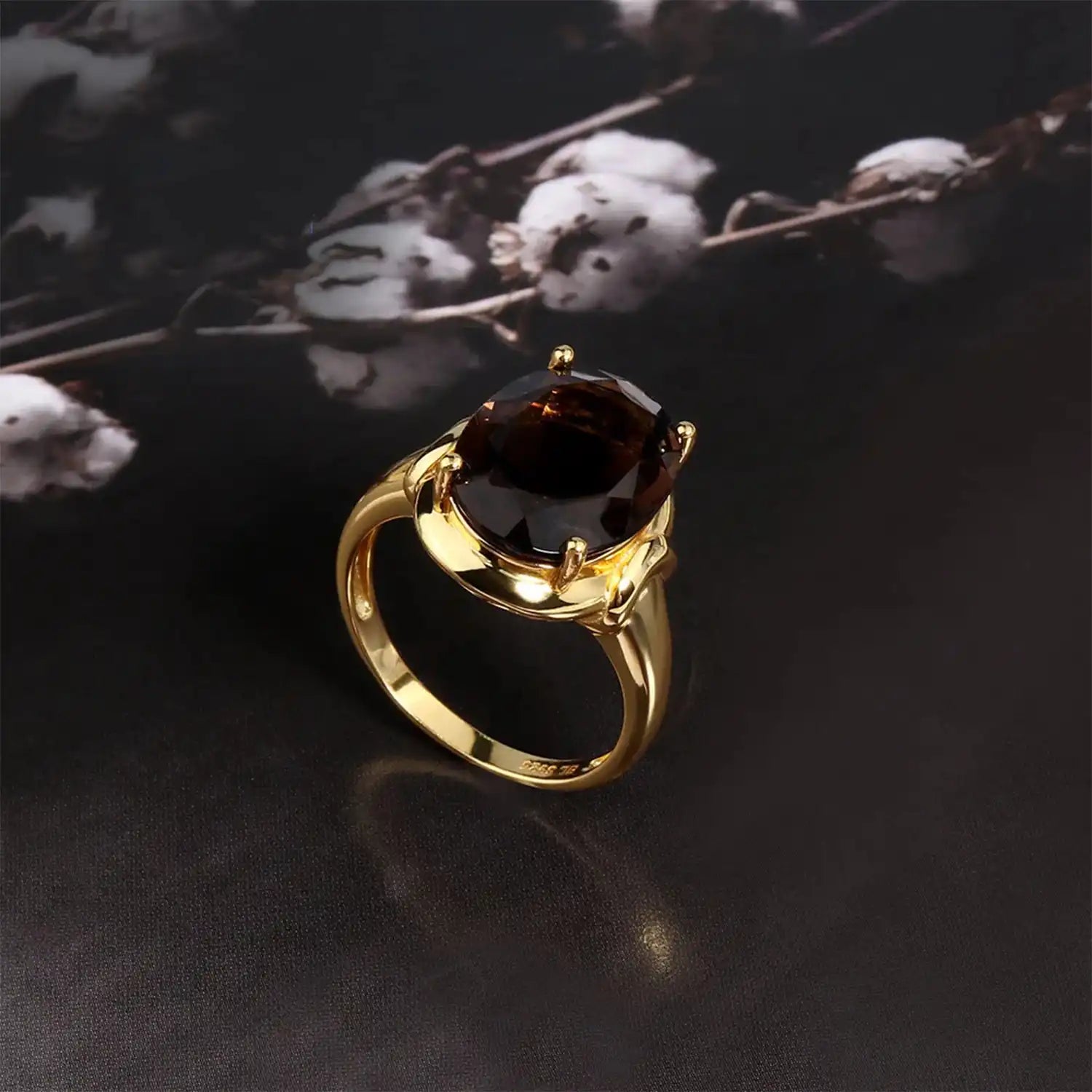 Classic Smoky Quartz Sterling Silver Ring